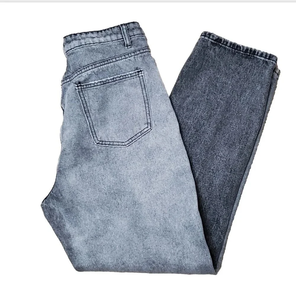 Shein High Waist Ripped Mom Fit Jeans L 8/10